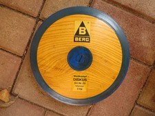 Vintage Berg, Art Nr. 25 Holz und Metal Diskus Sport 2 KG Sportgerät