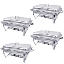 4x Chafing Dish Starter Set Warmhaltebehälter Speisewärmer Edelstahl 1x 1/1 GN