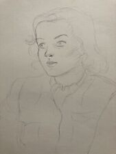 Charlotte Zurek 1910-1971 Portrait Junge Frau Kopf 37 x 29 cm Zeichnung