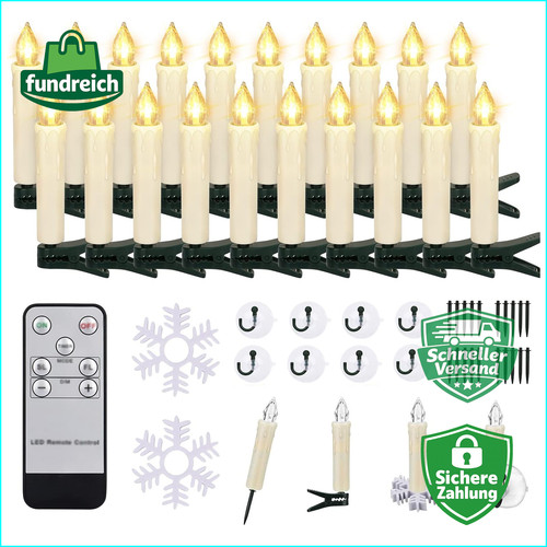 Led weihnachtskerzen 20er - led,