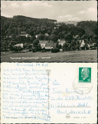 Ansichtskarte wiesenbad - ansichtskarte,