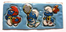 3er Set Werbe-Aufkleber Schlümpfe Schlumpf  Smurfs je 2x3cm 3D Soft 80er