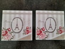 Deko-Bilder klein Wand Holz Shabby (2 Stück)