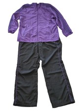 adidas Damen Trainingsanzug Gr. 48/XL Lila Schwarz Sport