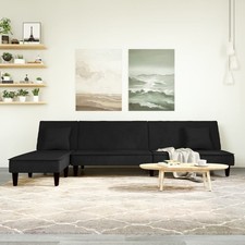 Schlafsofa in L-Form Schlafcouch Chaiselongue Ecksofa Sofa Couch Samt vidaXL