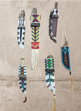 Leder Fransen Set Messerhülle