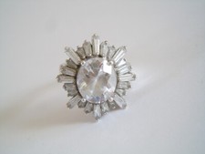 Massiver 925 Sterlingsilber Ring mit klaren CZ Zirkonia 8,6 g/Gr.56