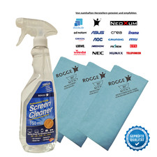 ROGGE DUO-Clean MAXI Original 750ml Bildschirmreiniger + 3 Prof. Microfasertuch