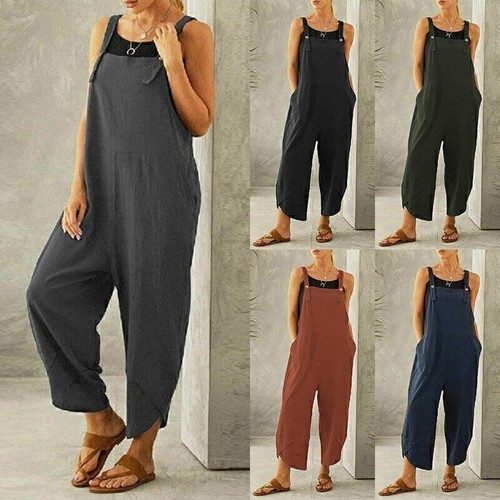 Damen leinen latzhose - damen,