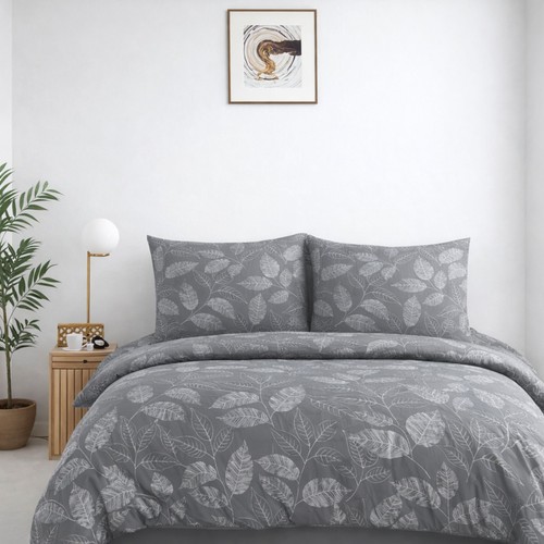 Bettwäsche set grau mit weiß - bettwäsche,