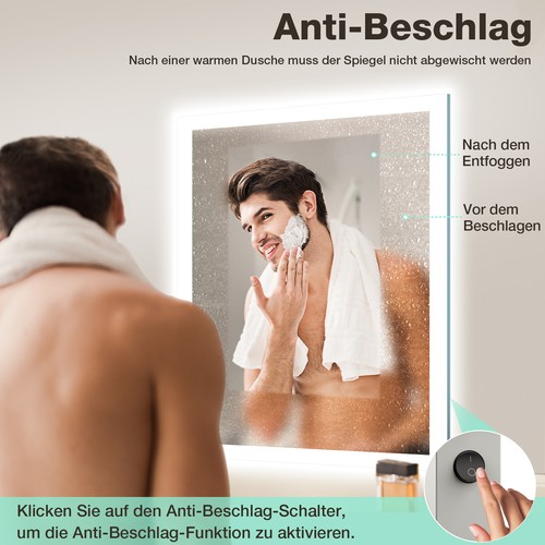 50x70cm led spiegel bad mit - spiegel,