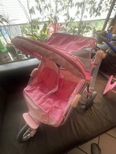 Baby Born Puppenwagen Zwillinge - Grau - Rosa 2 Puppen Neuwertig Klappbar