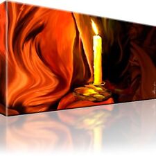 Kerze Tuch Feuer Bild auf Leinwand mit Keilrahmen Kunstdruck Wandbild