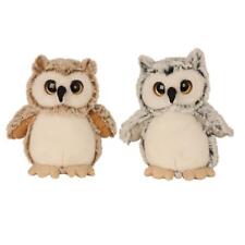 2 Stück Eulen Plüschtier 17cm Braun Grau Kuscheltier flauschig gelbe Augen Eule