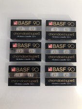 Set (6x) BASF 90 Chromdioxid Super II (CR-SII); Original verschweißt; Kassetten
