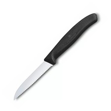 1x Victorinox Gemüsemesser/Küchenmesser Wellenschliff 8cm  / schwarz 6.7433