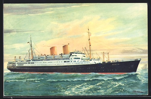 Künstler passagierschiff - künstler-ak,