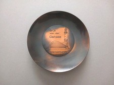 DDR Kupfer-Teller - Gruß von der Ostsee - Warnemünde VEB Souvenir Berlin