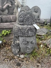 Steinkopf Dewi Tara Vulkanstein massiv  sehr feine Steinmetzarbeit H68cm