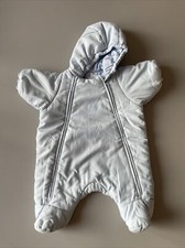 PETIT BATEAU SCHNEEANZUG GEFÜTTERTER OVERALL M. KAPUZE GR.54 CM 1 MONAT HELLBLAU