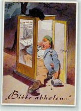 39624663 - Bitte abholen Betrunkener Mann in Telefonzelle wird von Katze