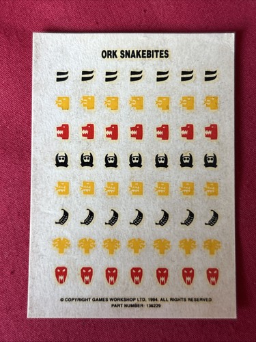 Ork snakebites transferbogen - snakebites,