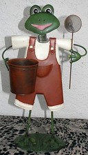 Topfhalter Froschmann 47 cm GH - Boden 18,5 x 12 cm - 1 Topf  Wackelkopf  Metall