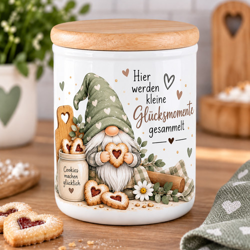 Keramikdose mit holzdeckel - keramikdose,