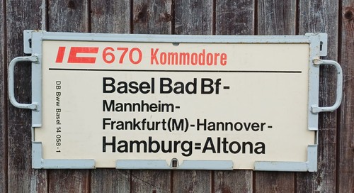Zuglaufschild aus pvc - aus, 670