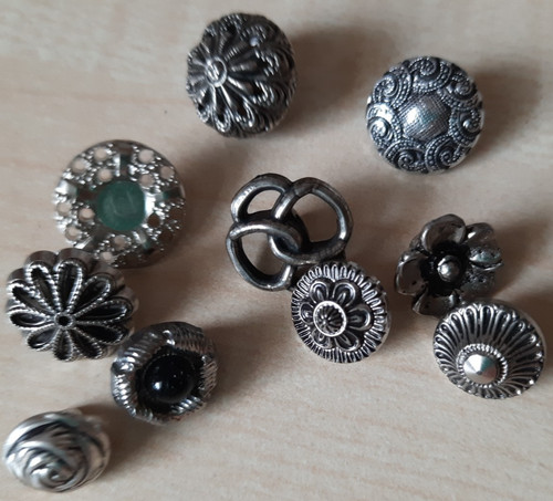 Knöpfe konvolut silber - 10,
