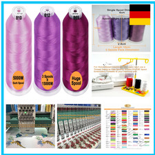 3 Spulen 5000M Lila Stickgarn | Maschinenstickgarn für alle Stickmaschinen