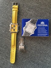 Festina Chronograph Multichronograph M-6W-70 Alarm Calendario gelb mit Anleitung