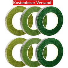 Hochwertiges 6er Set Floristenband in 3 Grüntönen - 12mm Breite für DIY Projekte