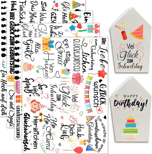 Rub sticker geburtstag - on,