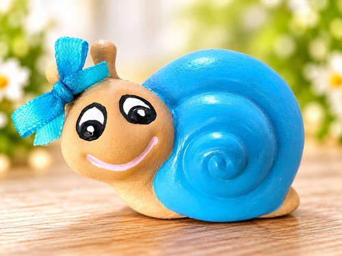 Deko schnecke blau - blau, mit