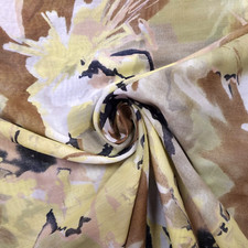 Baumwoll-, Seidenbatist Meterware mit Blumenmuster, Kleiderstoff, 0,5 m Einheit