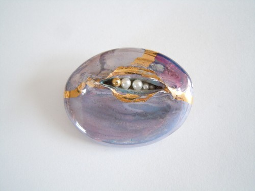 Vintage porzellan brosche - vintage,