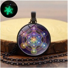 Halskette│Metatron´s Würfel | Hexagramm | 50cm  Ø 2,5cm | schwarz | KM1