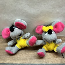 Plüsch Maus grau gelb pink