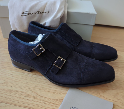 Santoni doppelmonk navy herren - doppelmonk,