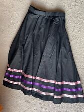 Kinder Rock schwarz Gr. 128-135 Tellerrock mit Satin Bänder Rock Zigeunerin