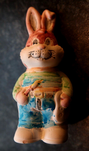 Osterhase mit pinsel - osterhase,