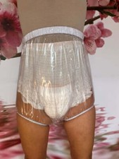 PVC adult baby Inkontinenz Windelhose Gummihose glasklar transparent
