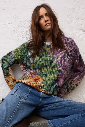 Oui pullover lilac yellow - ,