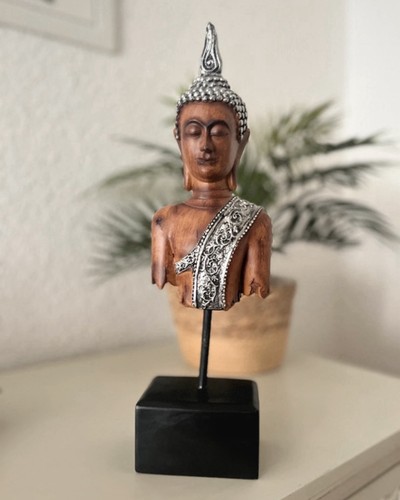 Buddha figur deko - holz, optik