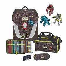 Scout Schulranzenset Sunny II Safety Light Dark Beast 5-tlg. Neu-Sonstige