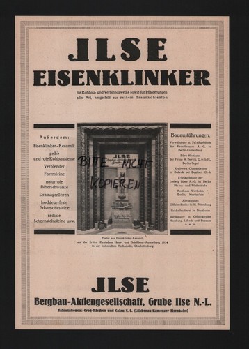 Grube ilse werbung 1926 - ilse,, 1926,