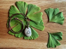 Reduziert!!!Kette, Kieselstein mit Sternzeichen Waage