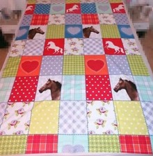 Bettwäsche, Novitesse, 135 x 200 cm, 80 x 80 cm, Pferde, Lila, Neu