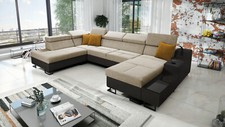 Ecksofa mit Schlaffunktion Fosti VI Wohnlandschaft U-Form XXL Schlafsofa 26